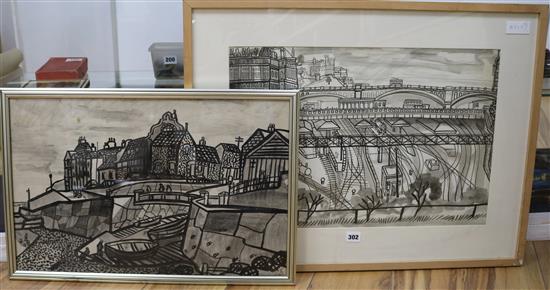 David Smith (1920-1998) Edinburgh Waverly Station 36 x 57cm